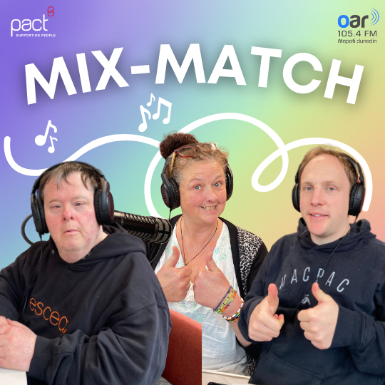 A photo of three members of the Mix-Match Pact Show