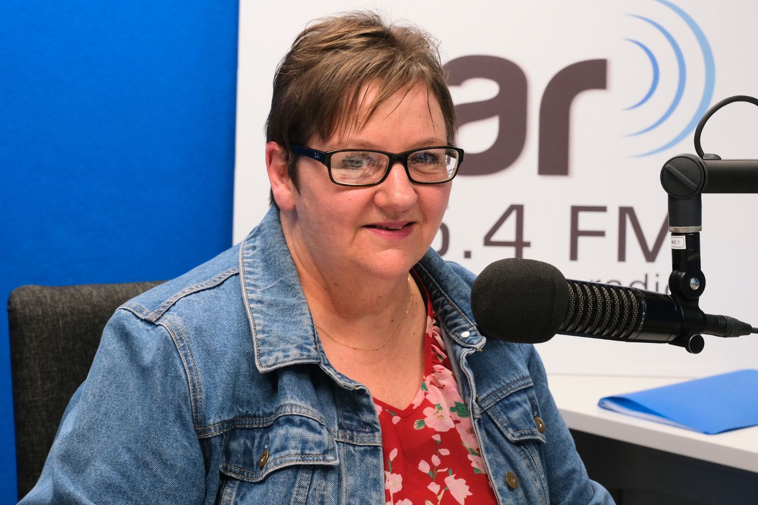 Krissy Wright, host of disability resources podcast Books Beyond Barriers, in the OAR FM studio