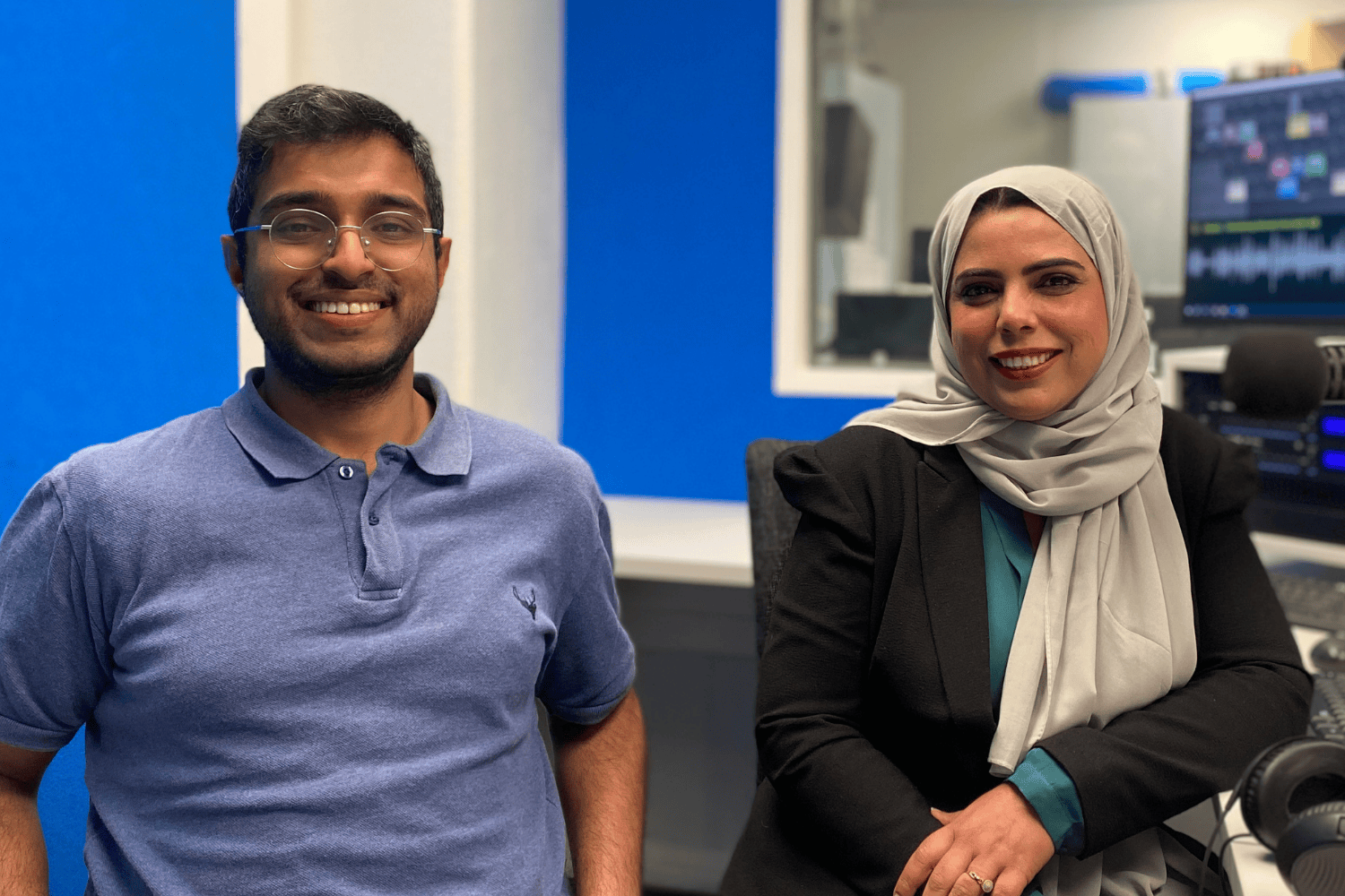 Zohaib Rana and Humera Fiaz in the OAR FM studios