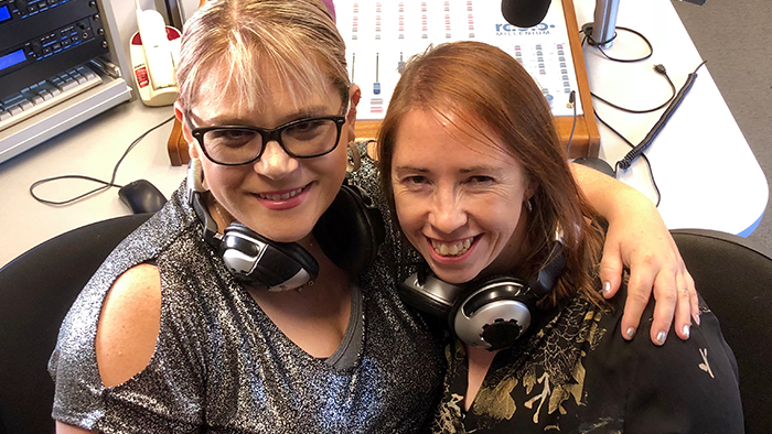 Viki Kingsley-Holmes and Amanda Mills in Studio