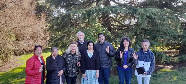 Photo of the Gospel Voice group in a garden