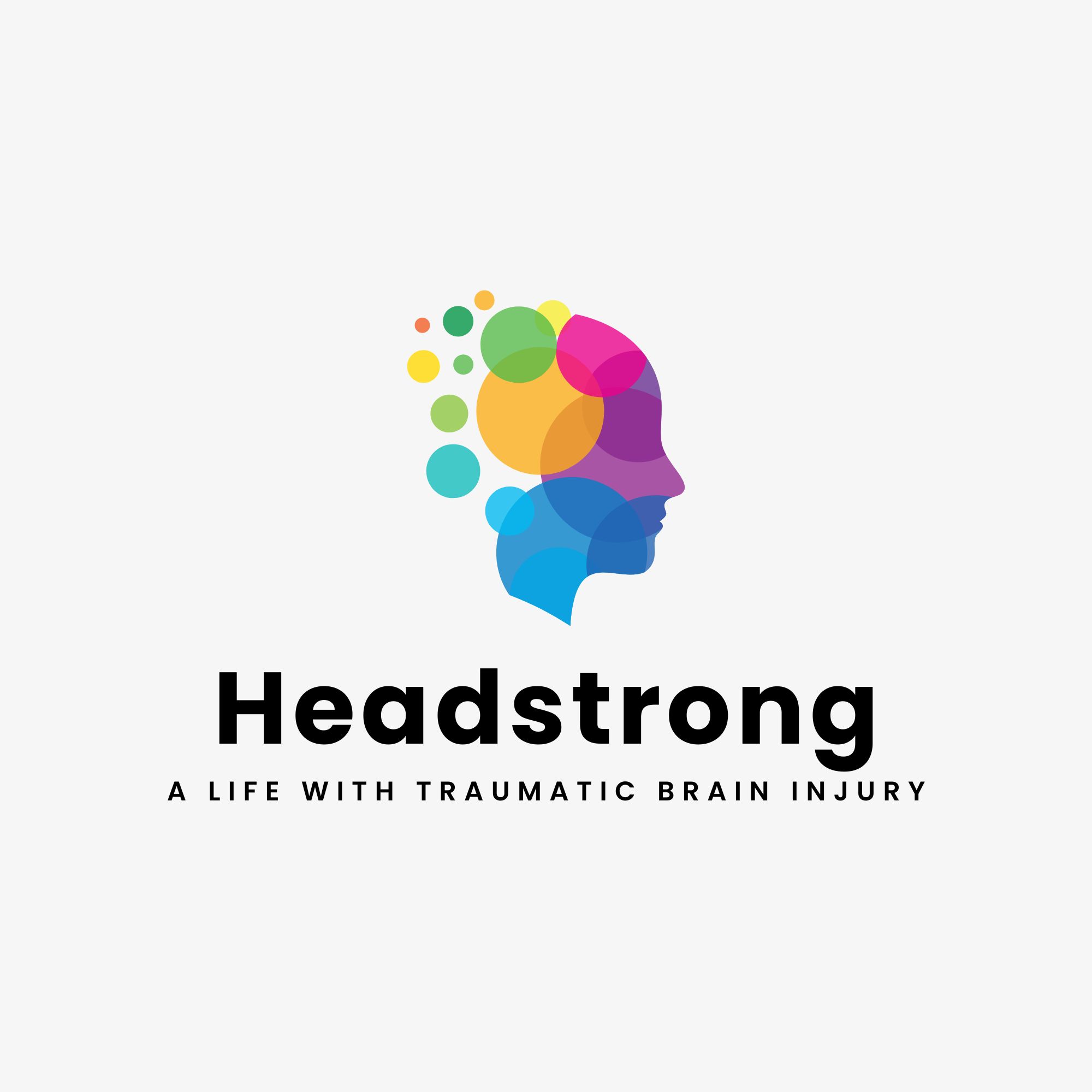 Headstrong Podcast Logo featuring a head made out of multicoloured bubbles.