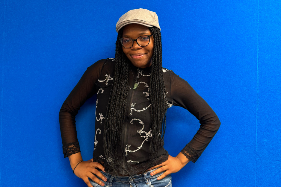 Tunmise Adebowale posing in the OAR FM studios