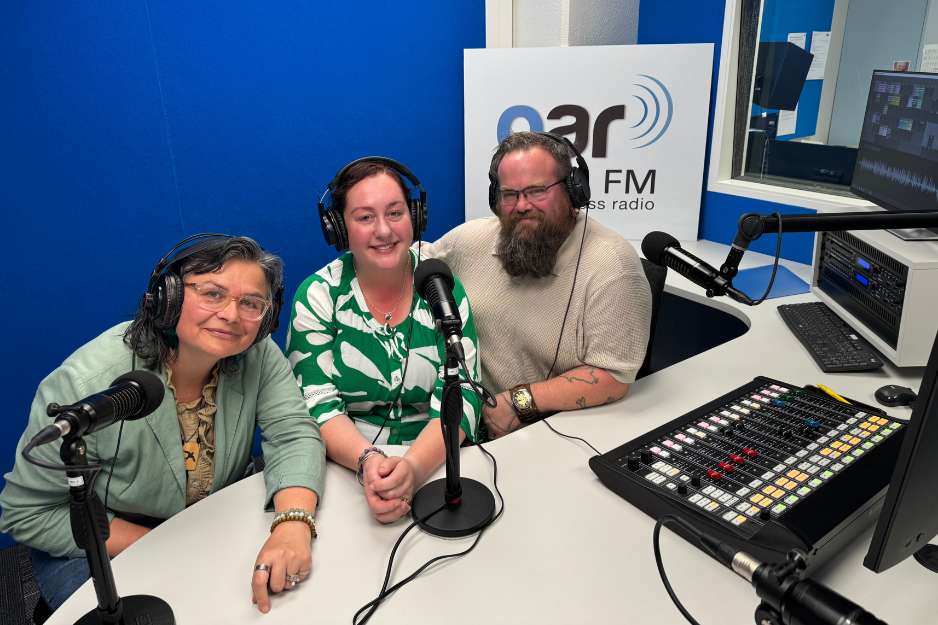 Able at the Table hosts on OAR FM (from left) Arijana Ruznic-Beyer, Sebrina Sayer and Stuart Sayer
