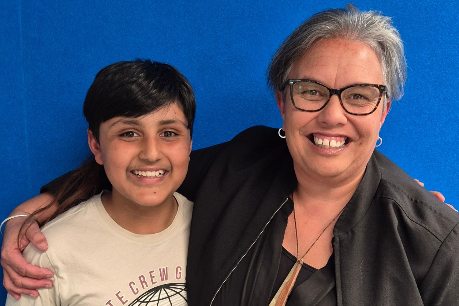 Ajax Banstola and Heidi Renata after recording Factbeast on Youth Zone