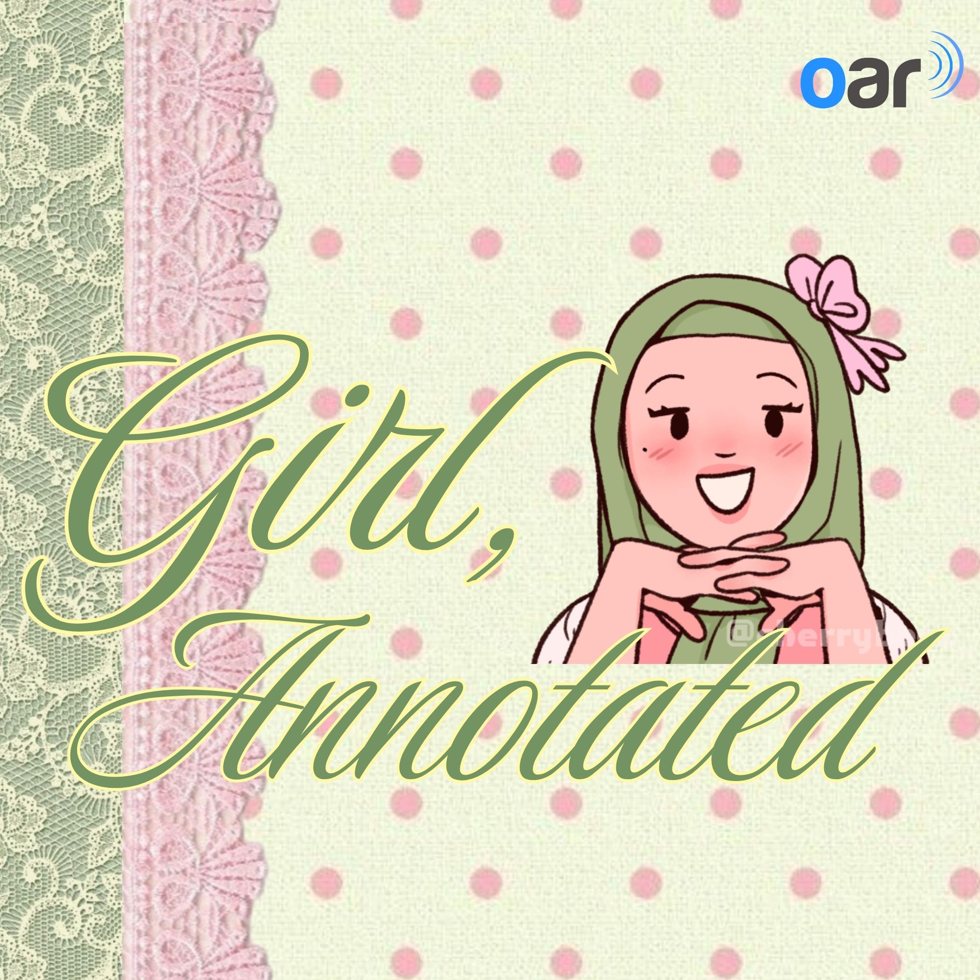 Girl Annotated Podcast Logo with a Hijabi Cartoon