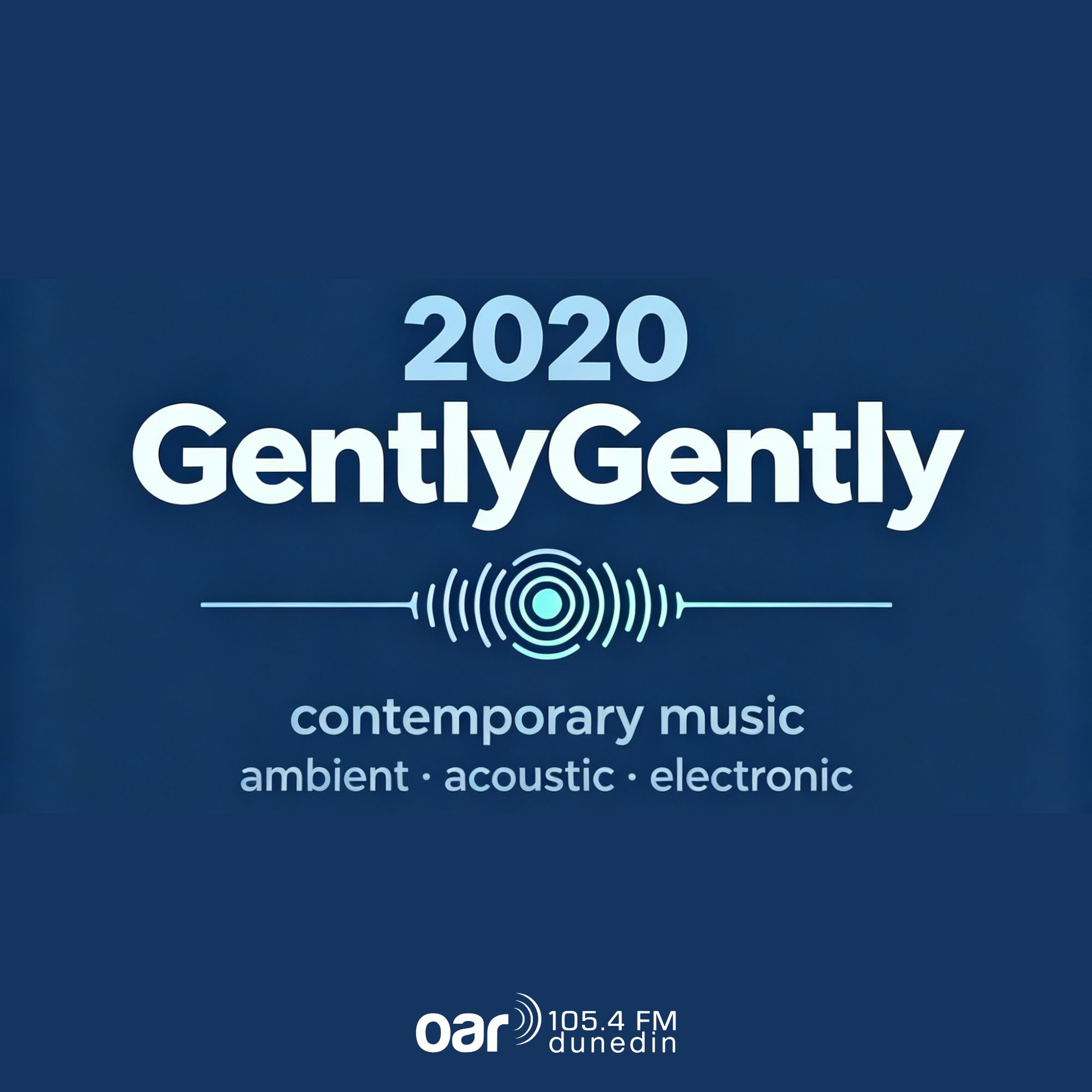 2020 Gently Gently podcast image. Blue colours with light blue text
